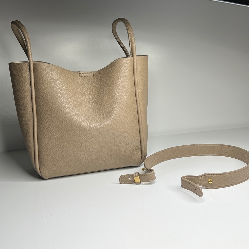 Antik Kraft Pebbled Vegan Leather Handbag Shoulder Bag with Detachable Pouch